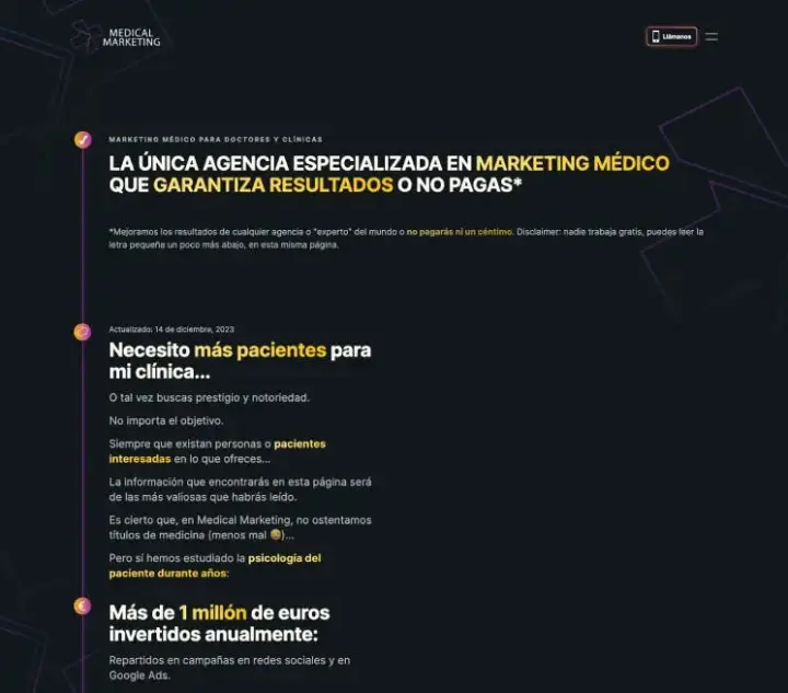 Web de Medical Marketing